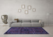 Machine Washable Persian Blue Traditional Rug in a Living Room, wshtr1403blu