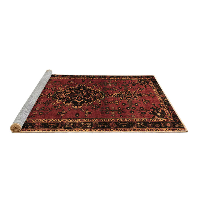 Sideview of Machine Washable Persian Brown Traditional Rug, wshtr1403brn