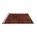 Sideview of Machine Washable Persian Brown Traditional Rug, wshtr1403brn