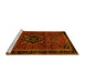 Sideview of Machine Washable Persian Yellow Traditional Rug, wshtr1403yw