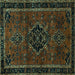 Square Persian Turquoise Traditional Rug, tr1403turq