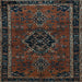 Square Machine Washable Persian Light Blue Traditional Rug, wshtr1403lblu