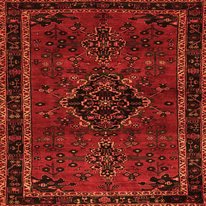 Round Machine Washable Persian Orange Traditional Area Rugs, wshtr1403org