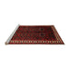 Sideview of Machine Washable Traditional Tomato Red Rug, wshtr1404