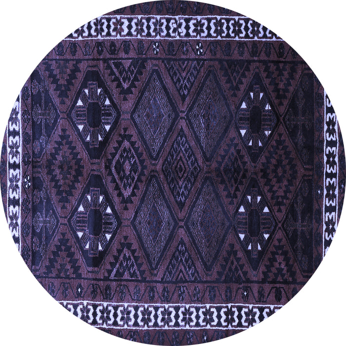 Round Persian Blue Traditional Rug, tr1404blu