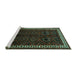 Sideview of Machine Washable Persian Turquoise Traditional Area Rugs, wshtr1404turq