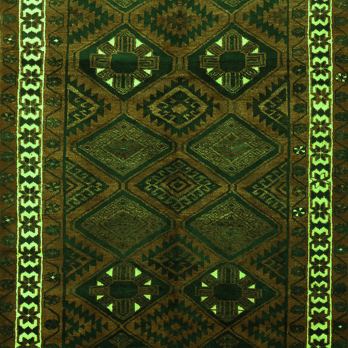 Serging Thickness of Machine Washable Persian Green Traditional Area Rugs, wshtr1404grn