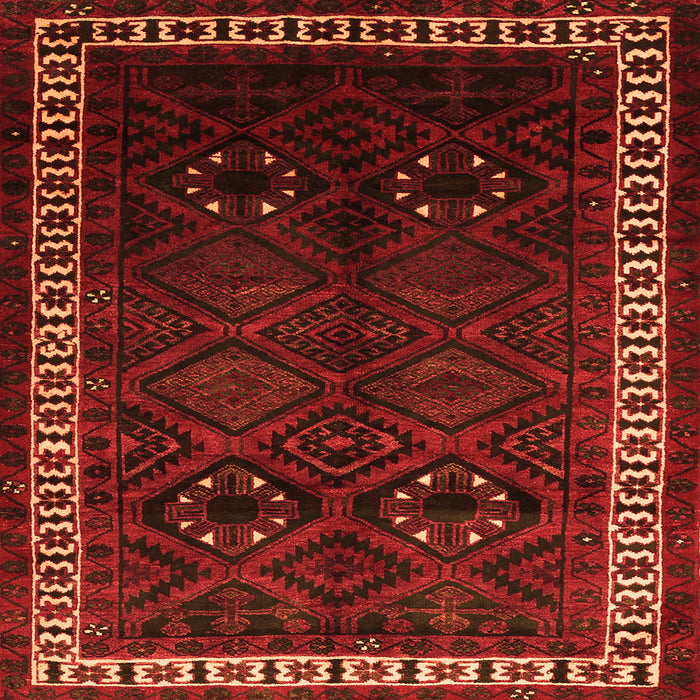 Round Machine Washable Persian Orange Traditional Area Rugs, wshtr1404org