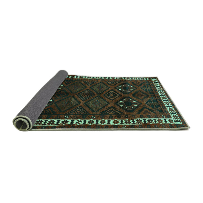 Sideview of Persian Turquoise Traditional Rug, tr1404turq