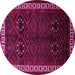Round Persian Pink Traditional Rug, tr1404pnk