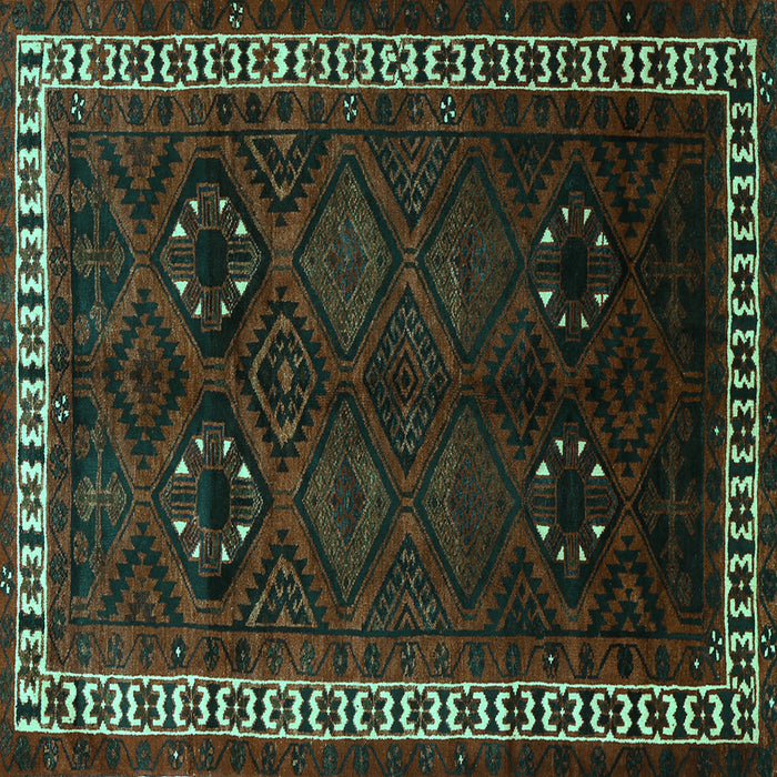 Square Persian Turquoise Traditional Rug, tr1404turq
