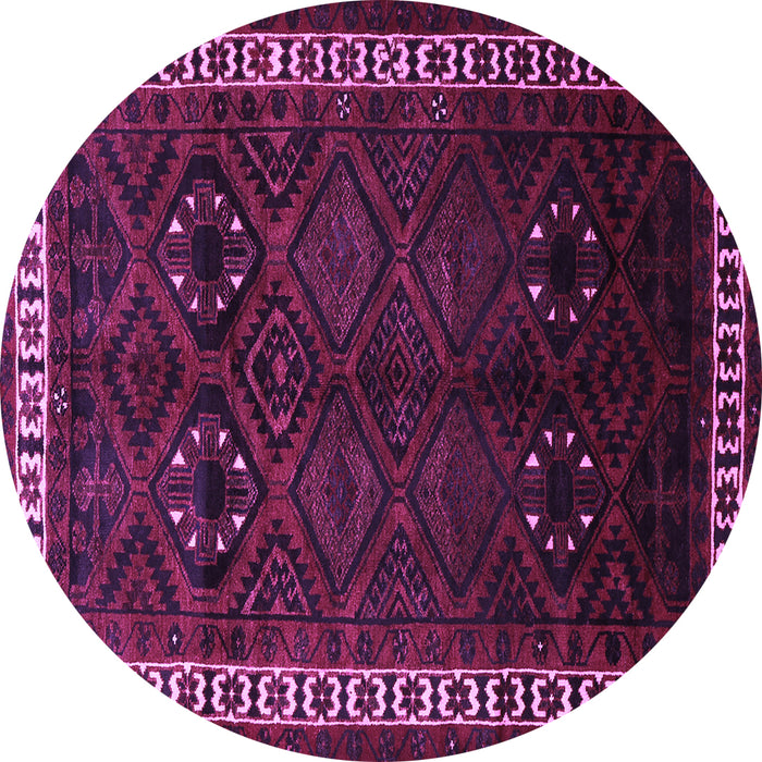 Round Machine Washable Persian Purple Traditional Area Rugs, wshtr1404pur