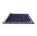 Sideview of Machine Washable Persian Blue Traditional Rug, wshtr1404blu