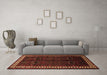 Machine Washable Persian Brown Traditional Rug in a Living Room,, wshtr1404brn