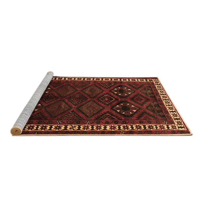 Sideview of Machine Washable Persian Brown Traditional Rug, wshtr1404brn