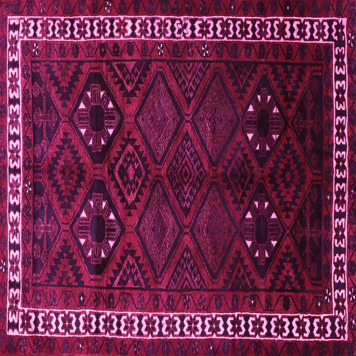 Square Machine Washable Persian Pink Traditional Rug, wshtr1404pnk