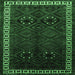 Square Machine Washable Persian Emerald Green Traditional Area Rugs, wshtr1404emgrn