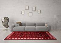 Machine Washable Persian Red Traditional Rug, wshtr1404red