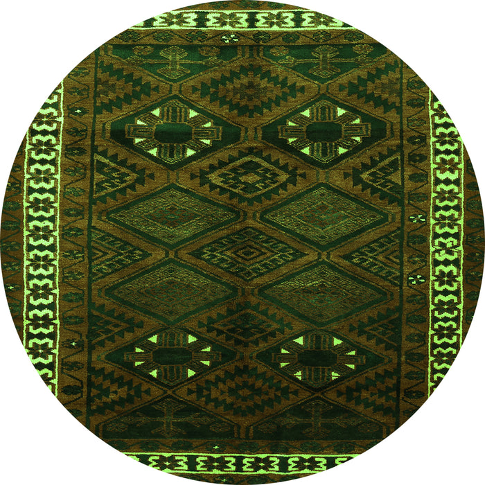 Square Persian Green Traditional Rug, tr1404grn