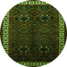 Square Persian Green Traditional Rug, tr1404grn