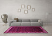 Machine Washable Persian Pink Traditional Rug in a Living Room, wshtr1404pnk