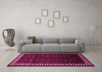 Machine Washable Persian Pink Traditional Rug, wshtr1404pnk