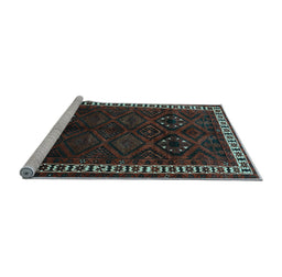 Sideview of Machine Washable Persian Light Blue Traditional Rug, wshtr1404lblu