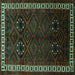 Square Machine Washable Persian Turquoise Traditional Area Rugs, wshtr1404turq