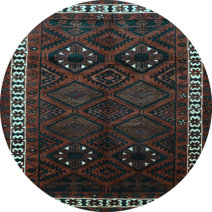 Round Machine Washable Persian Light Blue Traditional Rug, wshtr1404lblu
