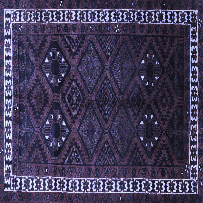 Square Persian Blue Traditional Rug, tr1404blu