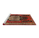 Sideview of Machine Washable Traditional Tomato Red Rug, wshtr1405