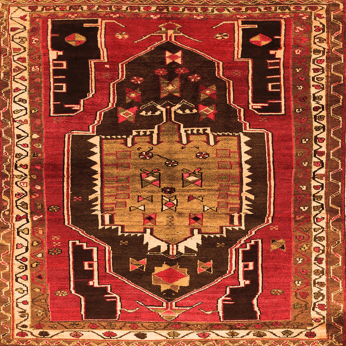 Serging Thickness of Persian Orange Traditional Rug, tr1405org