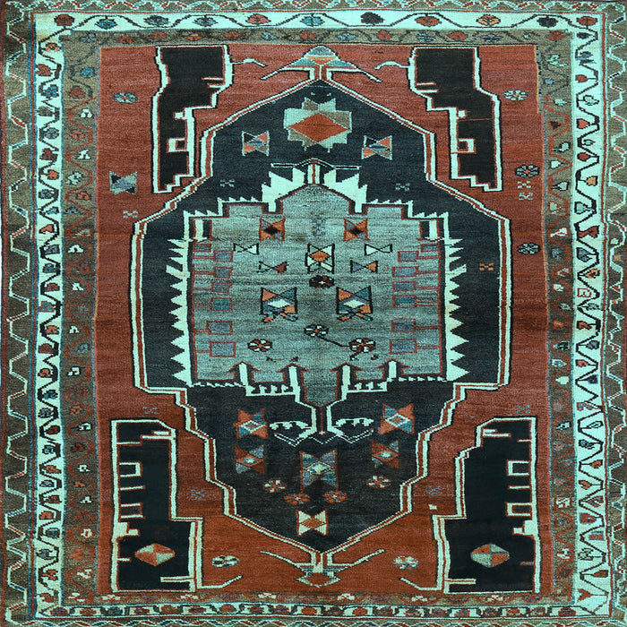 Square Persian Light Blue Traditional Rug, tr1405lblu