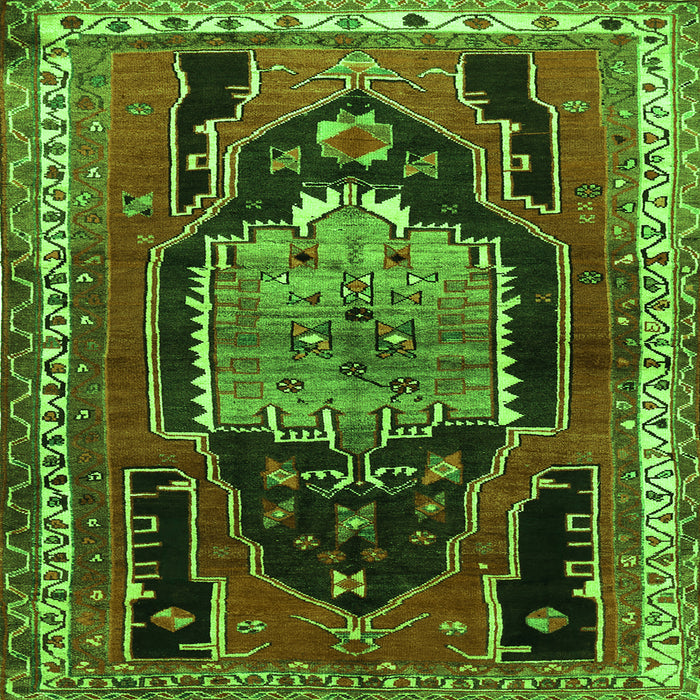 Serging Thickness of Persian Green Traditional Rug, tr1405grn