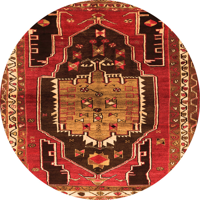 Square Persian Orange Traditional Rug, tr1405org