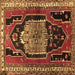 Square Persian Brown Traditional Rug, tr1405brn