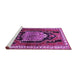 Sideview of Machine Washable Persian Purple Traditional Area Rugs, wshtr1405pur