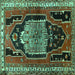 Square Persian Turquoise Traditional Rug, tr1405turq