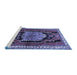 Sideview of Machine Washable Persian Blue Traditional Rug, wshtr1405blu