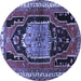 Round Persian Blue Traditional Rug, tr1405blu