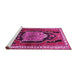 Sideview of Machine Washable Persian Pink Traditional Rug, wshtr1405pnk