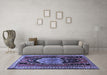 Machine Washable Persian Blue Traditional Rug in a Living Room, wshtr1405blu