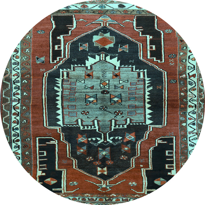 Round Persian Light Blue Traditional Rug, tr1405lblu