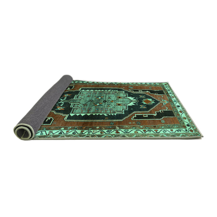 Sideview of Persian Turquoise Traditional Rug, tr1405turq