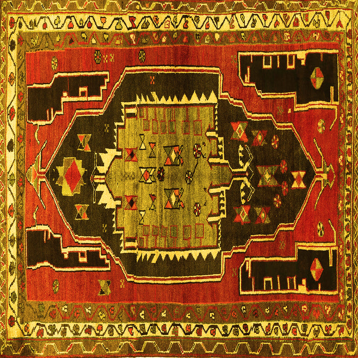 Square Persian Yellow Traditional Rug, tr1405yw
