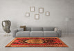 Machine Washable Persian Orange Traditional Area Rugs in a Living Room, wshtr1405org