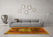 Machine Washable Persian Yellow Traditional Rug in a Living Room, wshtr1405yw