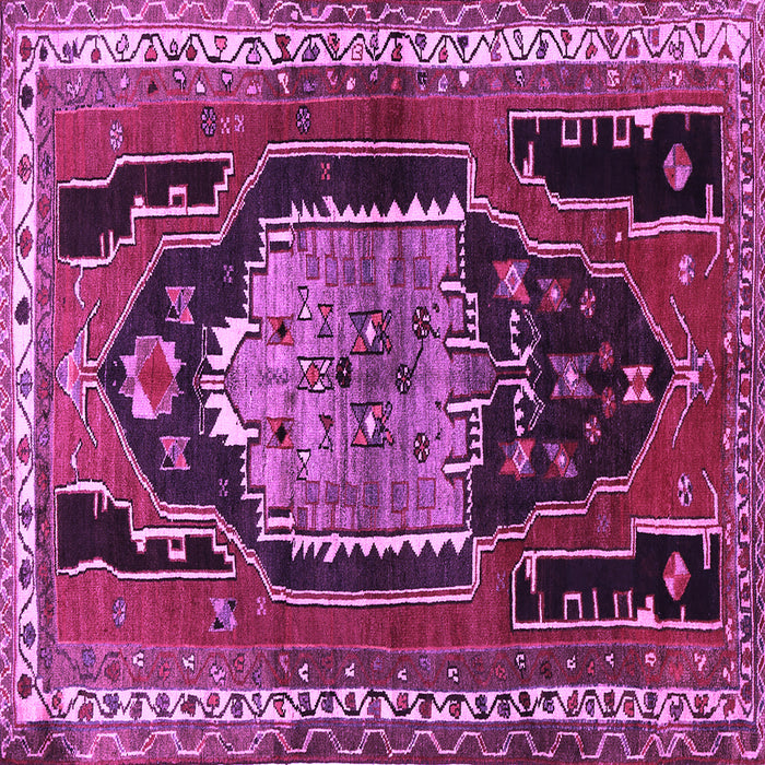 Square Machine Washable Persian Purple Traditional Area Rugs, wshtr1405pur