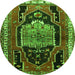 Square Persian Green Traditional Rug, tr1405grn