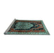 Sideview of Machine Washable Persian Light Blue Traditional Rug, wshtr1405lblu